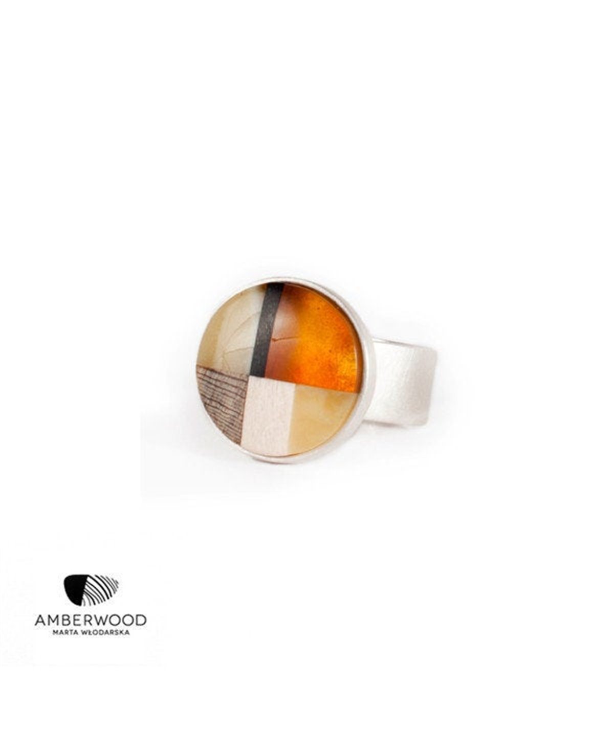 Ring amber  Art-Déco inspired