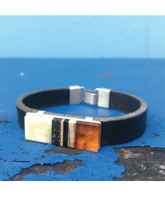 Amberwood Unisex Bracelet with amber and wood